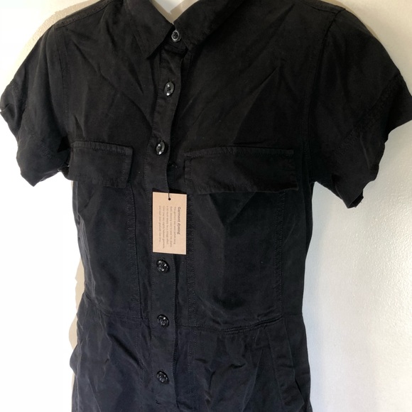 Nwt j crew factory black collared shirt dress sz0 - Picture 4 of 8